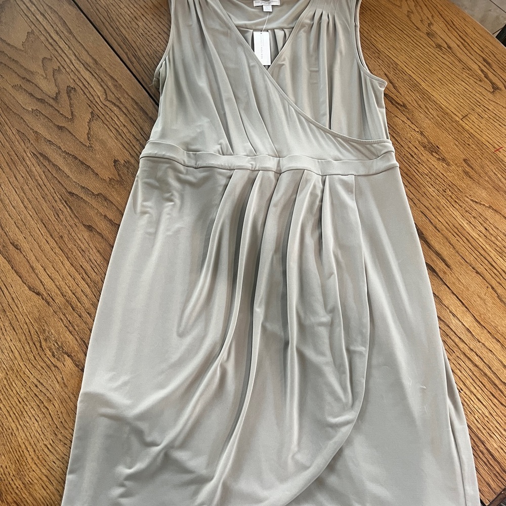 New York & Company Light Gray Midi Dress